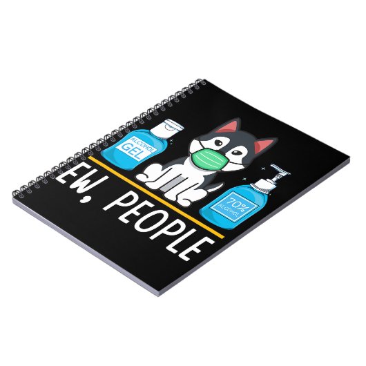 シベリアのハスキー犬顔マスク及び手洗い ノートブック (左側)