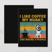 シベリアのハスキー犬 |コーヒー愛好家の引用文ギフト 招待状 (正面/裏面)