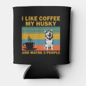 シベリアのハスキー犬 |コーヒー愛好家の引用文ギフト 缶クーラー (正面)