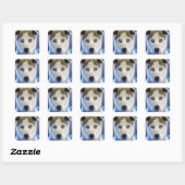 シベリアのハスキー犬 スクエアシール (シート)