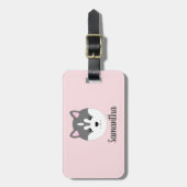 シベリアのハスキー犬 ラゲッジタグ (正面縦)