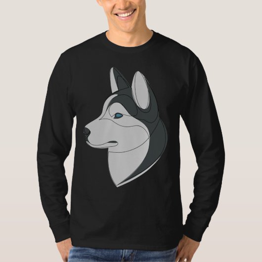 シベリアのハスキー犬 Tシャツ (正面)