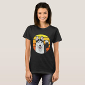 シベリアのハスキー犬 Tシャツ (正面フル)