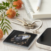 シベリアのハスキー神秘的な夢想家 キーホルダー (正面右)