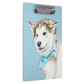 シベリアのハスキー絵画パピーの子犬 – オリジナルドッグアート クリップボード (右)