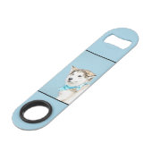 シベリアのハスキー絵画パピーの子犬 – オリジナルドッグアート スピード栓抜き (裏面アングル)