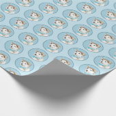 シベリアのハスキー絵画パピーの子犬 – オリジナルドッグアート ラッピングペーパー (角)