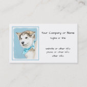 シベリアのハスキー絵画パピーの子犬 – オリジナルドッグアート 名刺 (正面)
