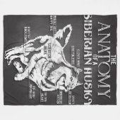 シベリアのハスキー解剖学の巧妙なハスキー犬 フリースブランケット (正面(横))