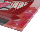 シベリアのハスキー車とハートバレンタイン カッティングボード (角)