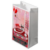 シベリアのハスキー車とハートバレンタイン スモールペーパーバッグ (裏面アングル)