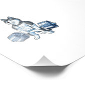 シベリアのハスキー重量挙げおもしろいデッドリフト フォトプリント            (角)