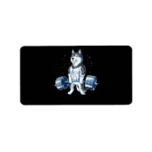 シベリアのハスキー重量挙げおもしろいデッドリフト ラベル (正面)