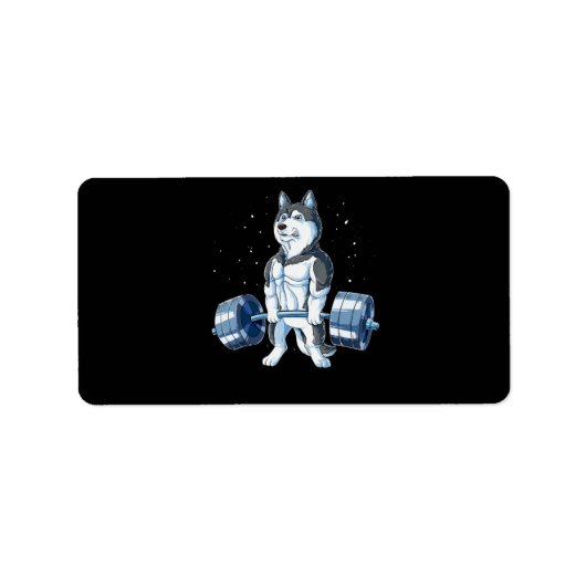 シベリアのハスキー重量挙げおもしろいデッドリフト ラベル (正面)