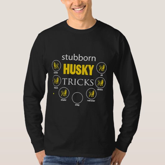 シベリアのハスキー頑固なハスキーのトリックTee Tシャツ (正面)