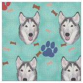 シベリアのハスキー – カスタマイズ ファブリック (クローズアップ)