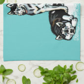 シベリアのハスキー キッチンタオル (折り畳み)