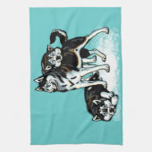 シベリアのハスキー キッチンタオル (縦)