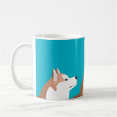 シベリアのハスキー – 赤 – ブリードテンプレートデザイン コーヒーマグカップ (左)