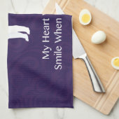 シベリアのハスキー – 赤 – 考えるのデザイン キッチンタオル (四つ折り)