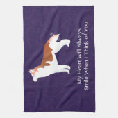 シベリアのハスキー – 赤 – 考えるのデザイン キッチンタオル (縦)