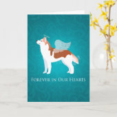 シベリアのハスキー – 赤 – Petメモリアル同情カード カード (黄色い花)