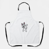 シベリアのハスキーTシャツのハスキーの子供服をダビング エプロン (正面)