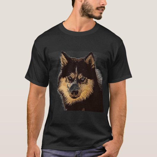 シベリアのハスキーTシャツ Tシャツ (正面)