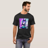 シベリアのハスキーVaporwave DJ犬の美学ボーイズGi Tシャツ (正面フル)