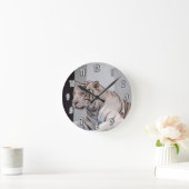 シベリアのホワイトタイガーの壁時計 ラウンド壁時計 (ホーム)