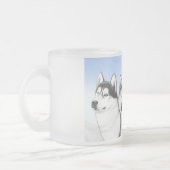 シベリアのマラミュートのハスキーのマグ フロストグラスマグカップ (左)