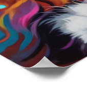 シベリアの猫ラテアートで一日を明るくする ポスター (角)