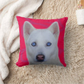 シベリアの白ハスキー クッション (ブランケット)