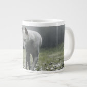 シベリアの白ハスキー ジャンボコーヒーマグカップ (正面右)