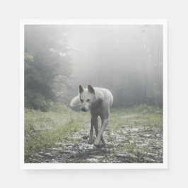 シベリアの白ハスキー スタンダードランチョンナプキン