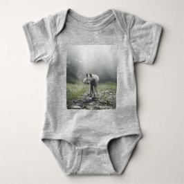 シベリアの白ハスキー ベビーボディスーツ