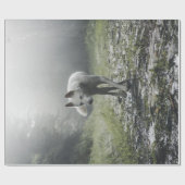 シベリアの白ハスキー ラッピングペーパー (フラット)