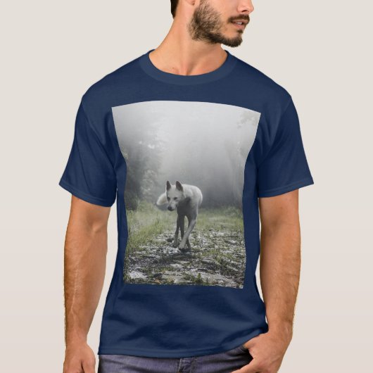 シベリアの白ハスキーTシャツ Tシャツ (正面)