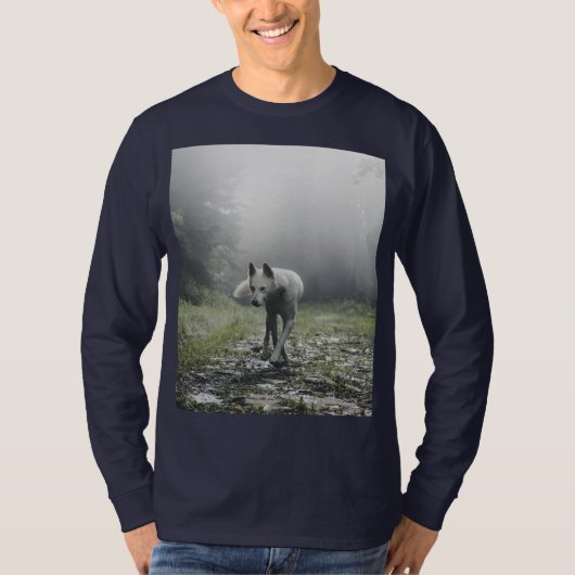 シベリアの白ハスキーTシャツ Tシャツ (正面)