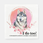 シベリアの結婚式の犬の写真のナプキン スタンダードランチョンナプキン (正面)