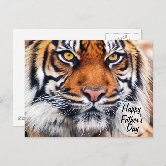 シベリアの虎の父の日の写真 ポストカード (正面/裏面)