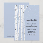 シベリアカエデと雪のSave the Date 招待状 (正面/裏面)