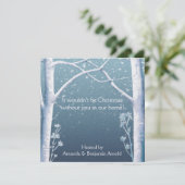 シベリアカエデの木の雪の休暇の招待状 招待状 (スタンド正面)