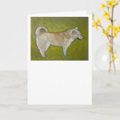 シベリアスペインのハスキー用グリーティングカード カード (黄色い花)