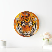 シベリアトラ ラージ壁時計 (ホーム)