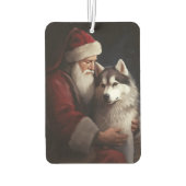 シベリアハスキーとサンタクロースフェスティバルクリスマス カーエアーフレッシュナー (裏面)