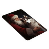 シベリアハスキーとサンタクロースフェスティバルクリスマス マグネット (右側)