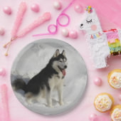 シベリアハスキーなモデル ペーパープレート (パーティー)