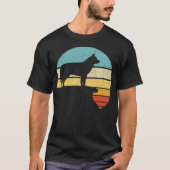 シベリアハスキーのオーナーレトロヴィンテージドッグパピー恋人 Tシャツ (正面)