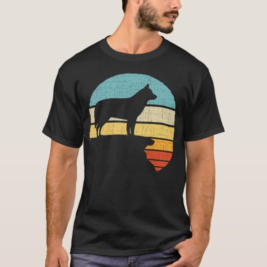 シベリアハスキーのオーナーレトロヴィンテージドッグパピー恋人 Tシャツ (正面)